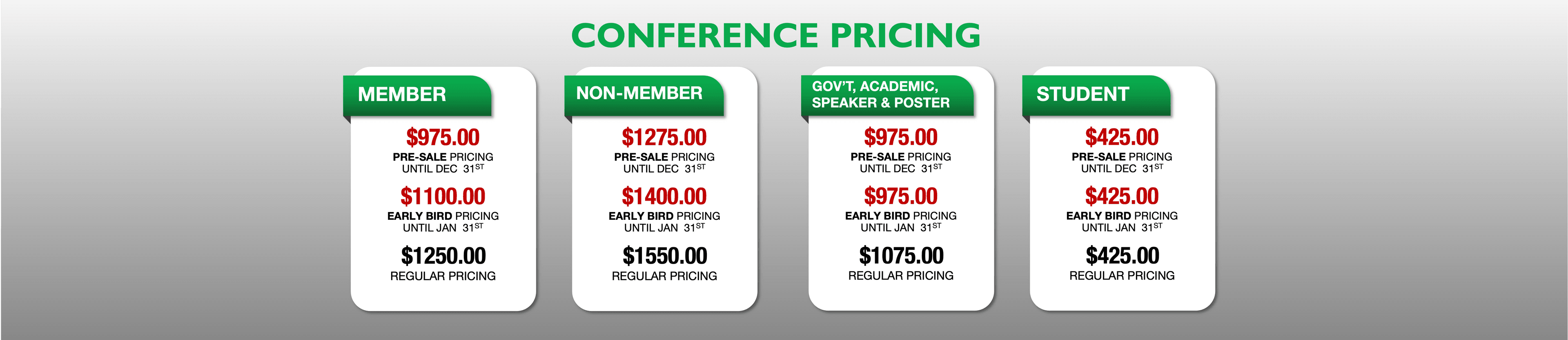Conference Pricing